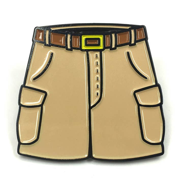 Cargo Shorts Golf Ball Marker with Magnetic Hat Clip for wholesale by Kolorspun Pins