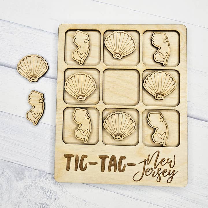 New Jersey Seashell Tic-Tac-Toe-spel för wholesale av The Trendy Traveler