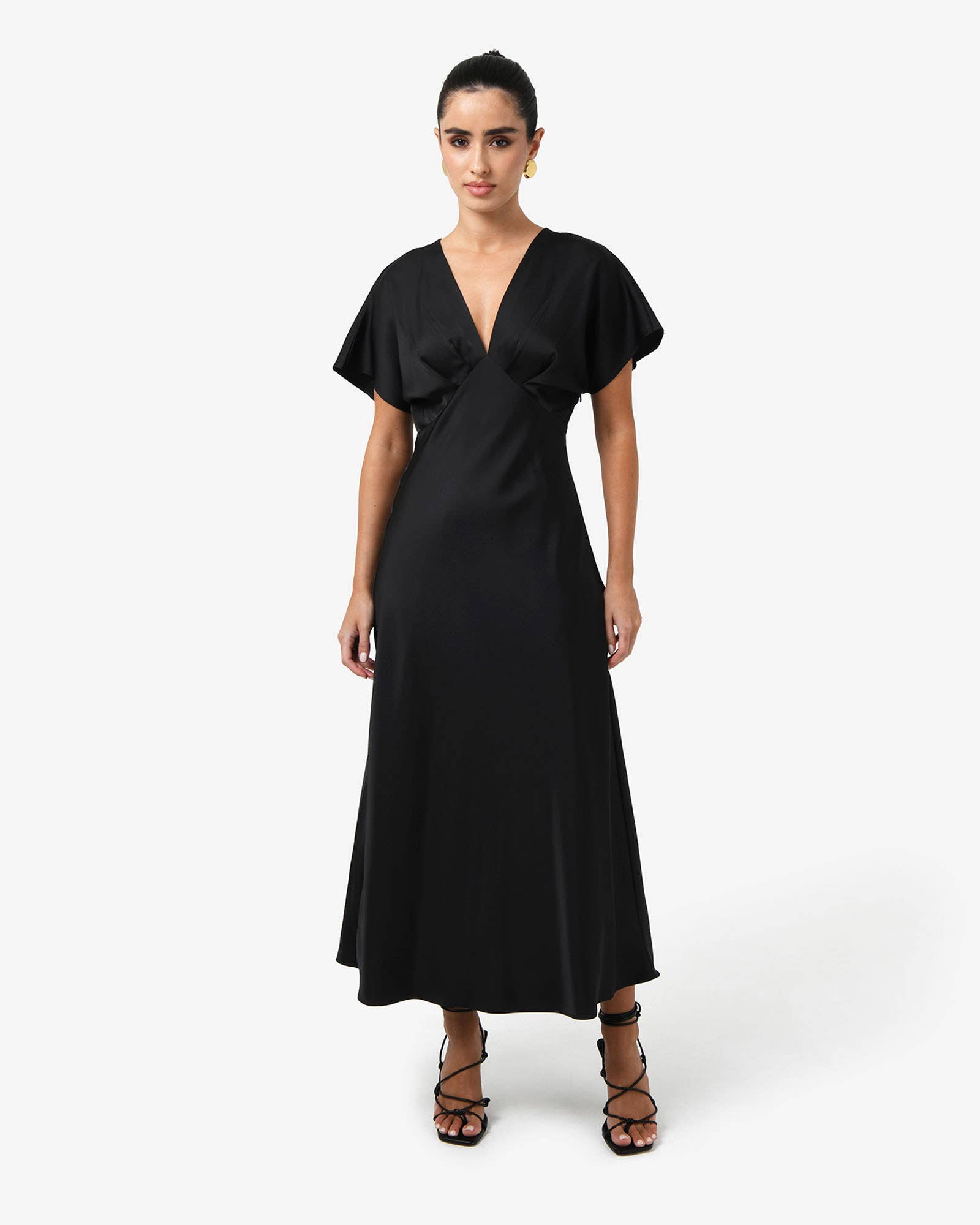 Forcast - Wholesale Dress - Women's - Forcast Women's Catalina V-Neck Satin Dress0