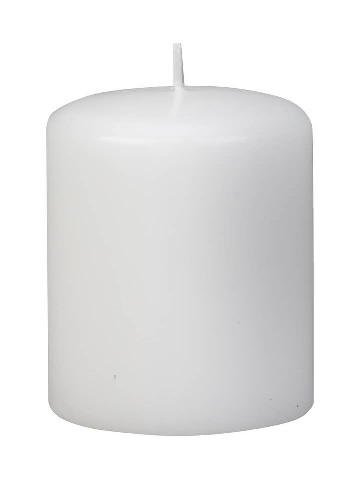 3" X 4" White Pillar Candle for wholesale by Biedermann & Sons