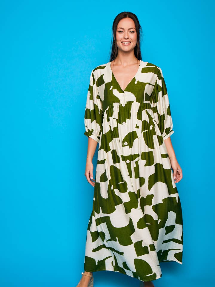 Smile - Wholesale Dress - Women's - Khaki long dress4