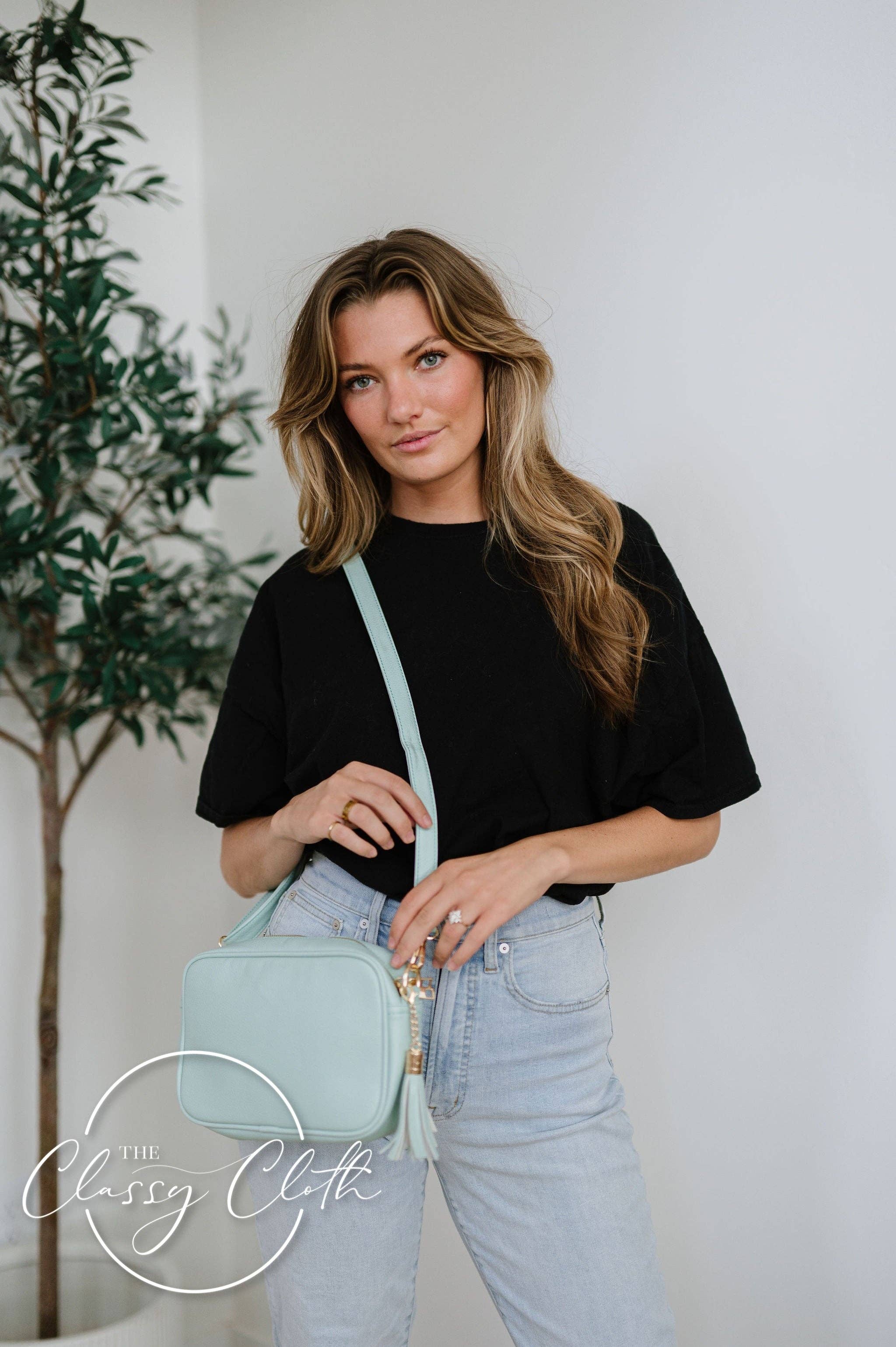 The Classy Cloth WS - Wholesale Crossbody Bag - Women's - Clara Crossbody Bag R - Sea Glass - Flower Power RTS1