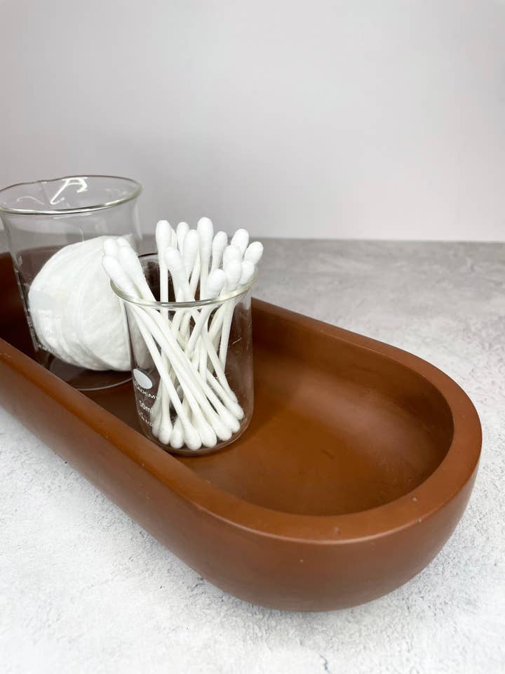 Brown Large Curved Storage Trinket Tray for wholesale by Maureen Luxe Studio