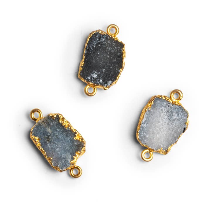 Vergulde Drusy Verbinders - Set van 3 voor wholesale door The Bead Traders