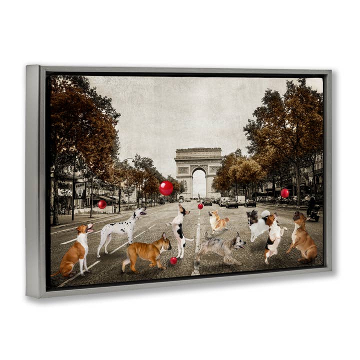 Stupell Industries - Wholesale Wall Sign - Dogs Playing Among Architecture - Framed Wall Art16