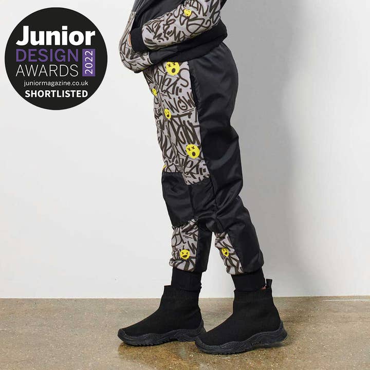 Unisex stain-proof Graffiti Joggers for wholesale by Vandalkids