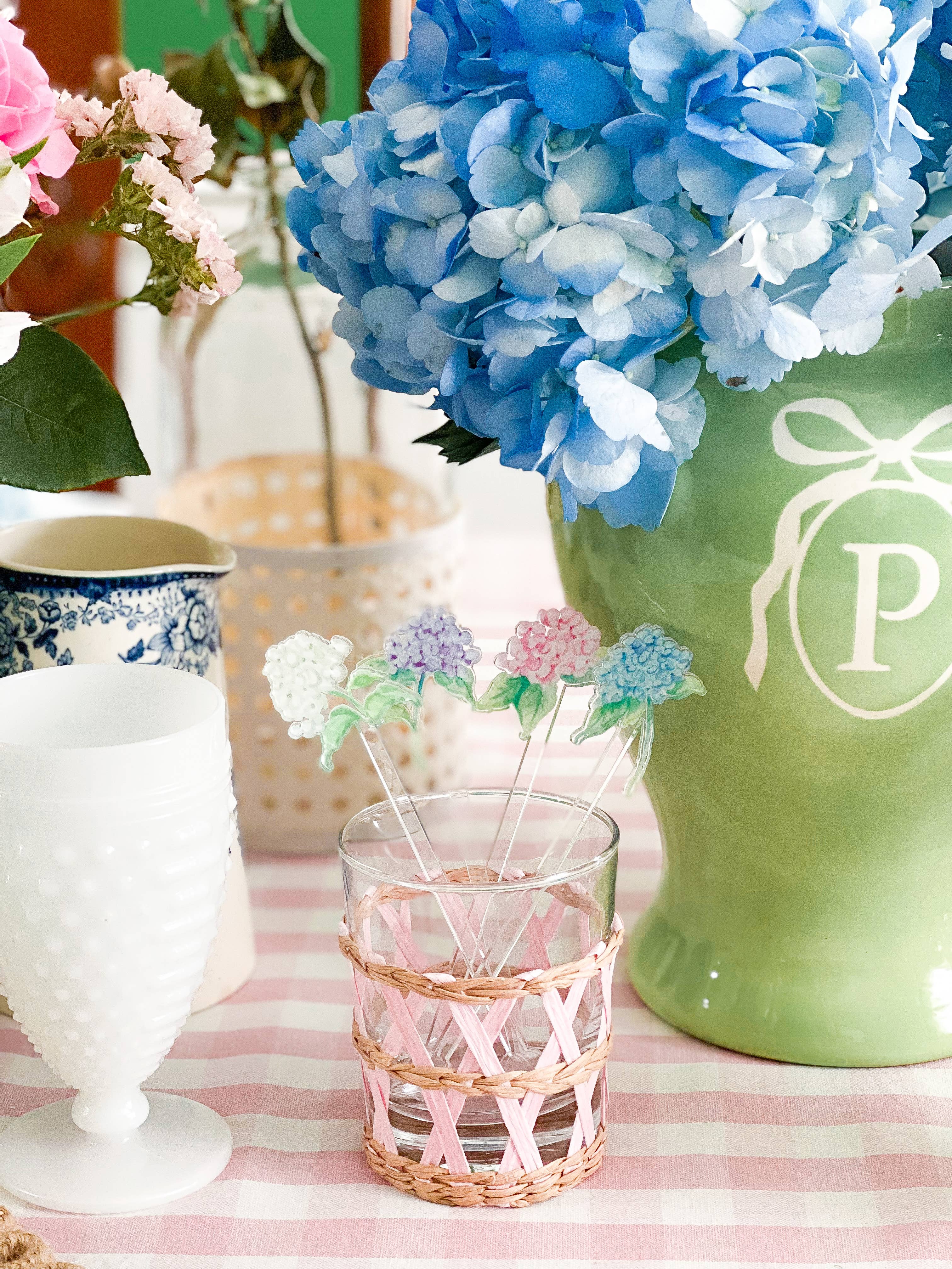 Simply Jessica Marie - Wholesale Drink Stirrer - Hydrangea Watercolor Acrylic Stir Sticks1