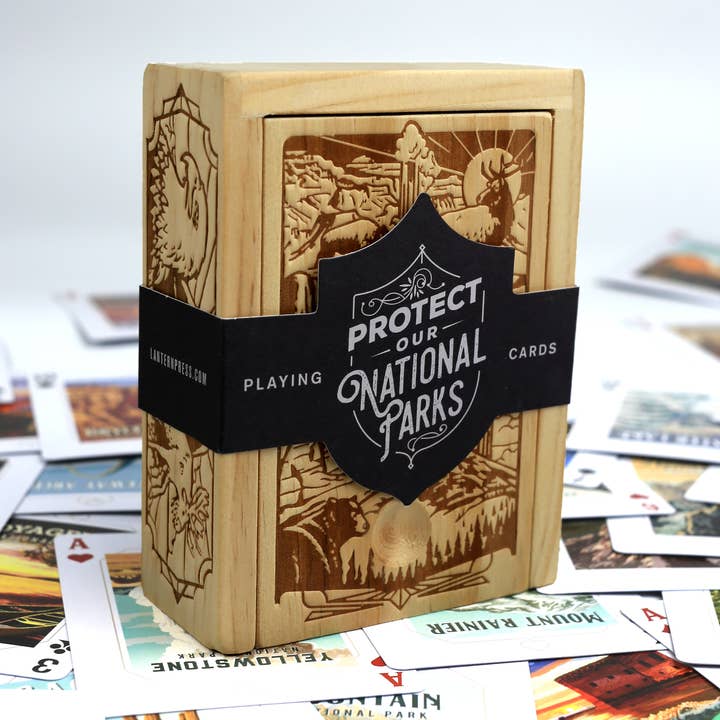 Lantern Press - Wholesale Playing cards - Protect Our National Parks - Playing Cards Wood Box Set0