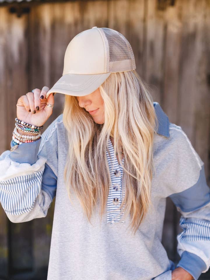 Desert Drift Trucker Hat - Khaki for wholesale by Three Bird Nest