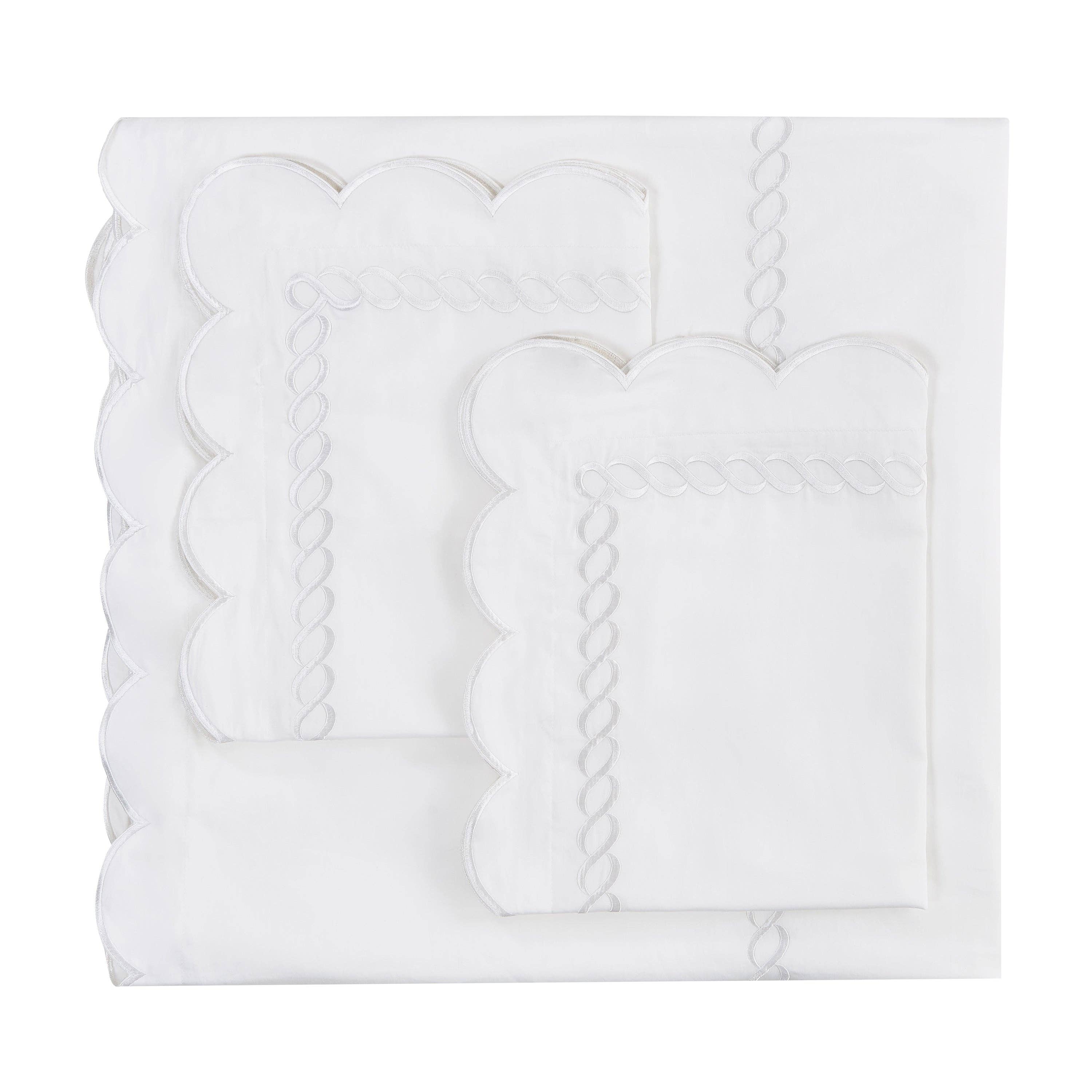 Mélange Home - Wholesale Duvet Cover - 600 Thread Count Scallop Rope Embroidered Cotton Duvet Set5