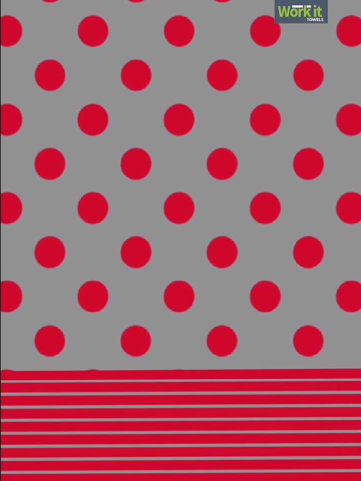 Game Day Red and Grey Gym Towel for wholesale by Work It Towels