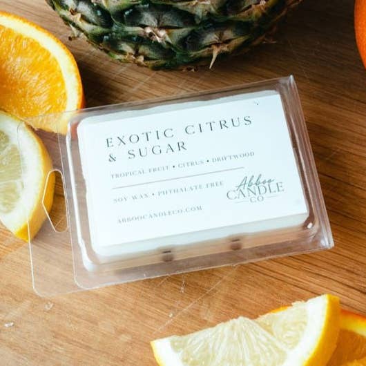 Exotic Citrus and Sugar Soy Wax Melts for wholesale by Abboo Candle Co