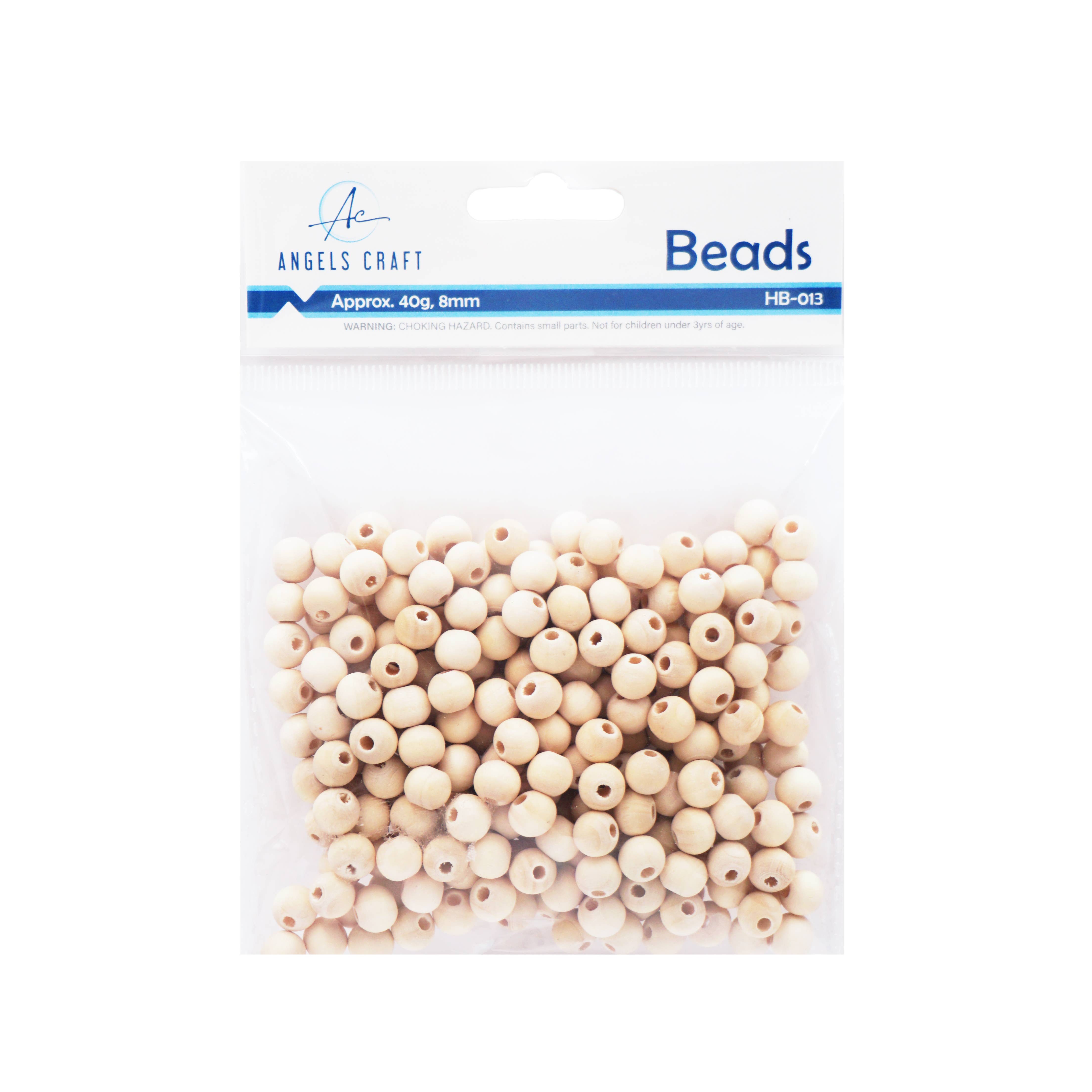 Angels Craft - Wholesale Beads - Approx. 50g Wooden Beads (2 sizes available)4