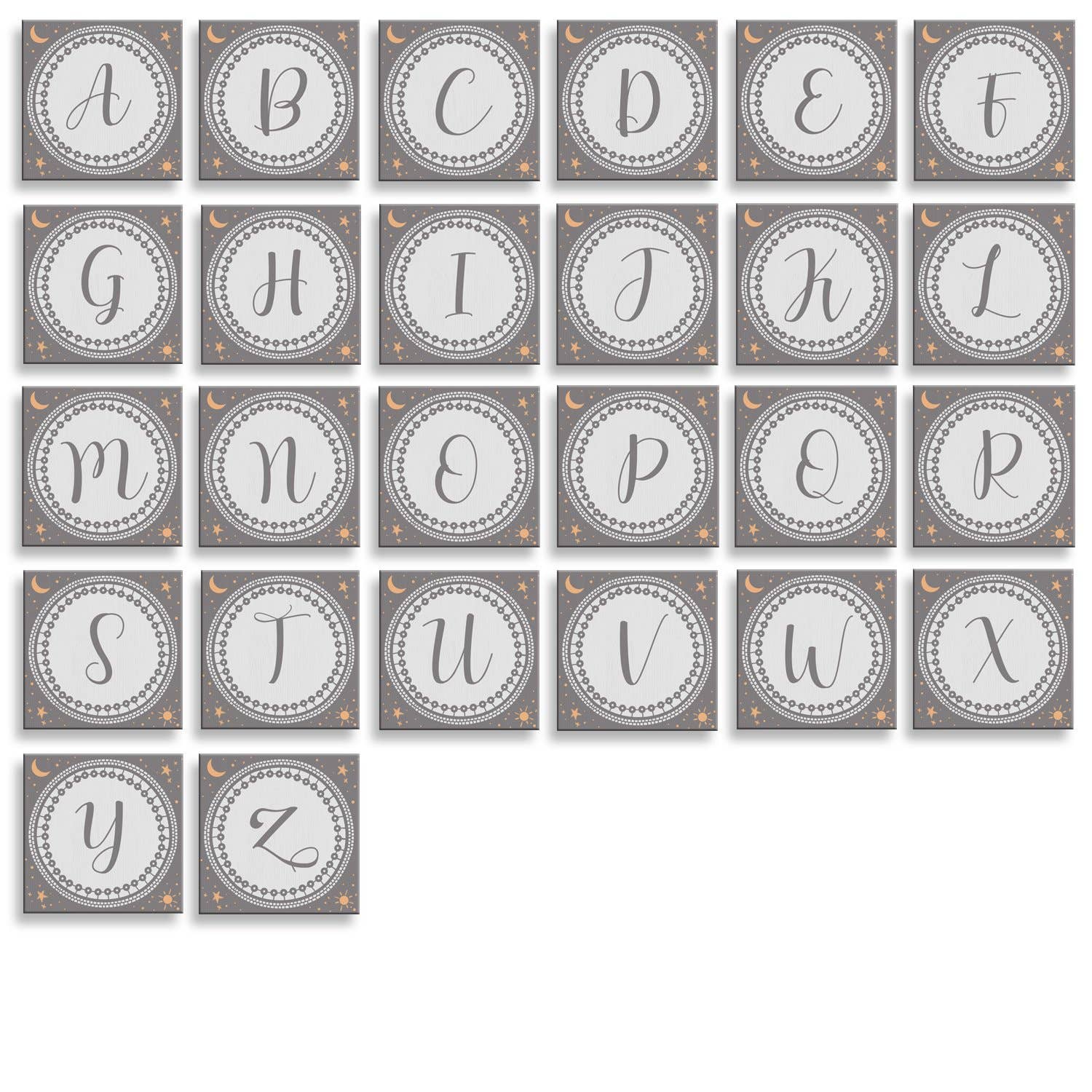 Ready2hangart, Inc. - Wholesale Gallery Wall Set - Little Dreamer' 3-Pc Wrapped Canvas Monogram Nursery Wall Art Set3