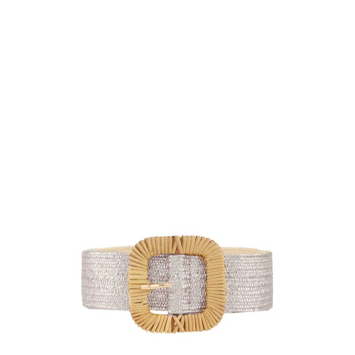 anbfashion - Wholesale Belt - Women's - STRAW WRAPPED ROUND RECTANGLE ELASTIC BELT DB1217