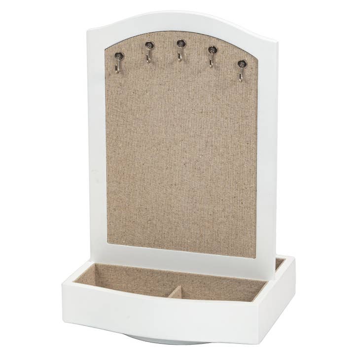 4067 White Wooden Revolving Jewellery Holder for wholesale by Mele and Co UK/ EU