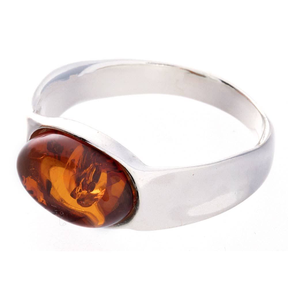 Kheops BLJ Jewelry - Wholesale Cocktail/Statement Ring - Amber Ring -  Flattened Oval1