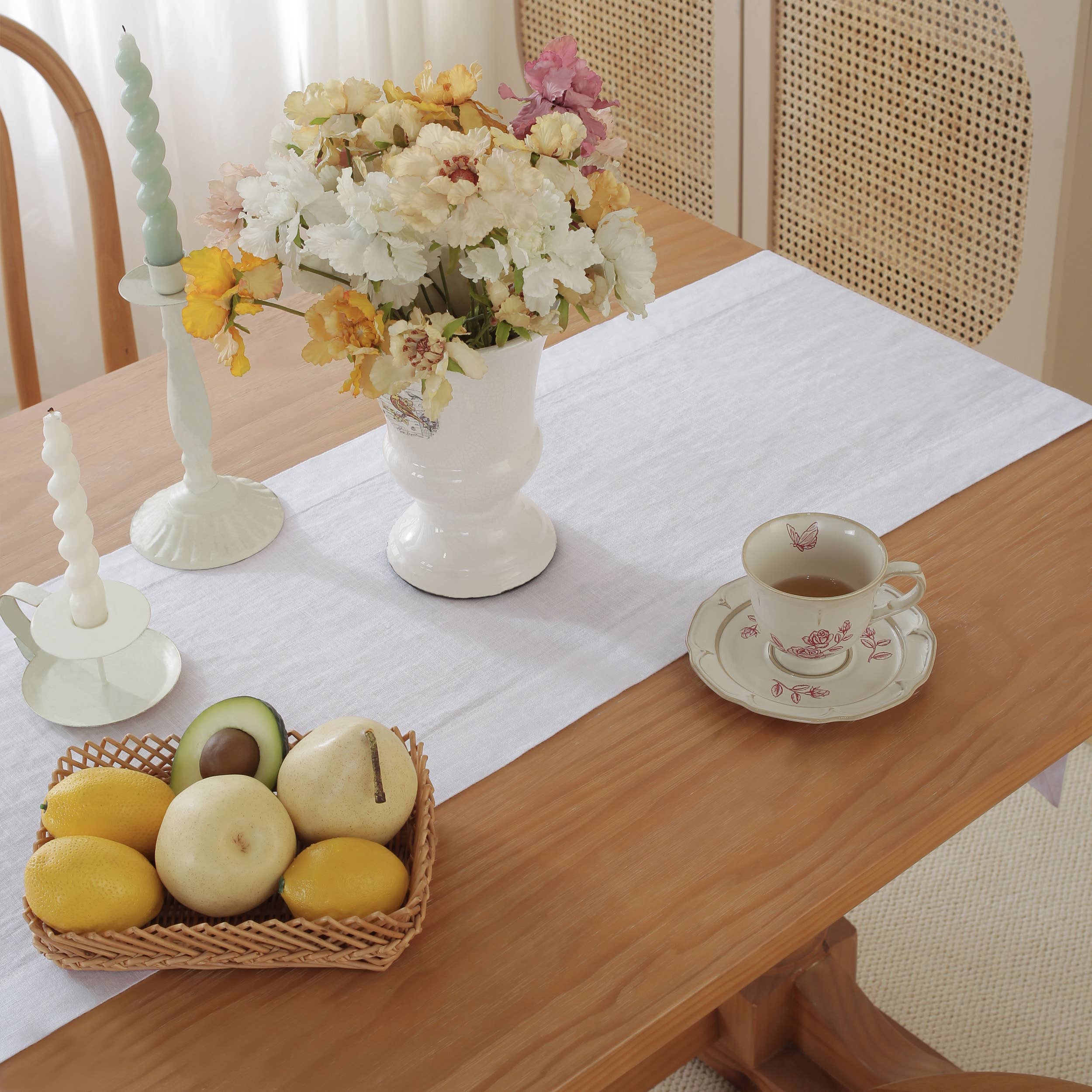 Triton Linen – wholesale Table runner – 100% Pure Linen Table Runner Table Decor- White4