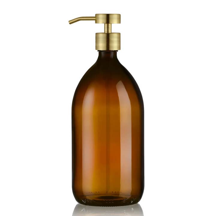 Little Pots - Wholesale Soap Dispenser - Amber glass soap dispenser – Stainless steel pump14