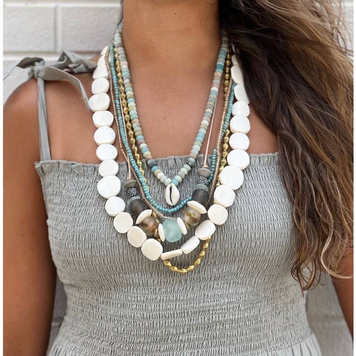 Twine & Twig - Wholesale Jewelry Set - Sea Glass Layer Necklace Set
