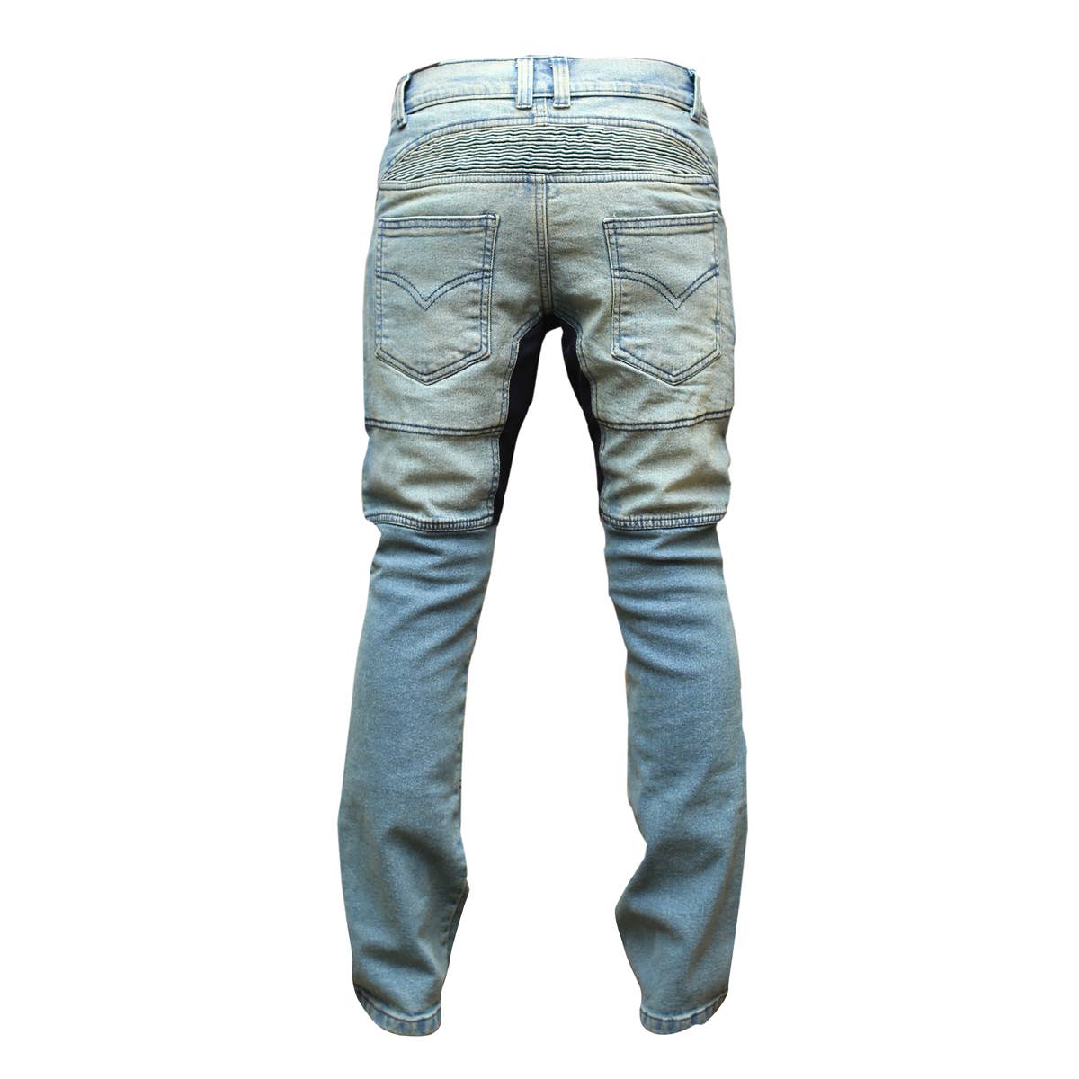 Acid LIGHT WASH MOTORBIKE JEANS REINFORCED WITH DUPONT KEVLAR for wholesale on Faire1