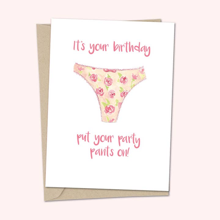 Greetings Card - Birthday Party Pants for wholesale by Duckduckle Design