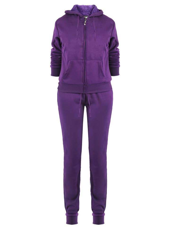 LeeHanTon - Wholesale Tracksuit - Women's - LeeHanTon Ladies Soft Sherpa Lined Tracksuit Set Plus Size4