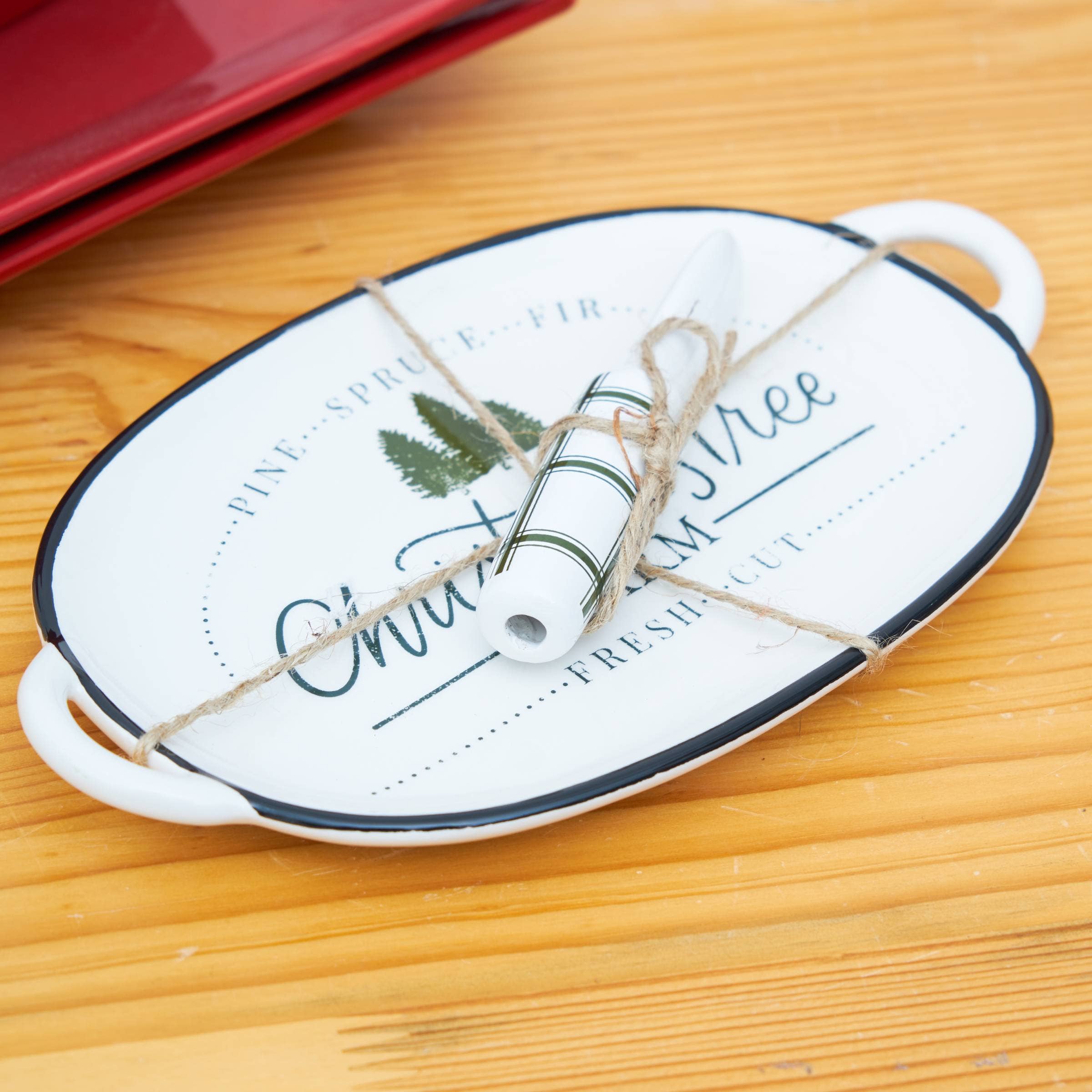 C&F Home - Wholesale Platter - SALE Christmas Tree Hostess & Spreader Set1