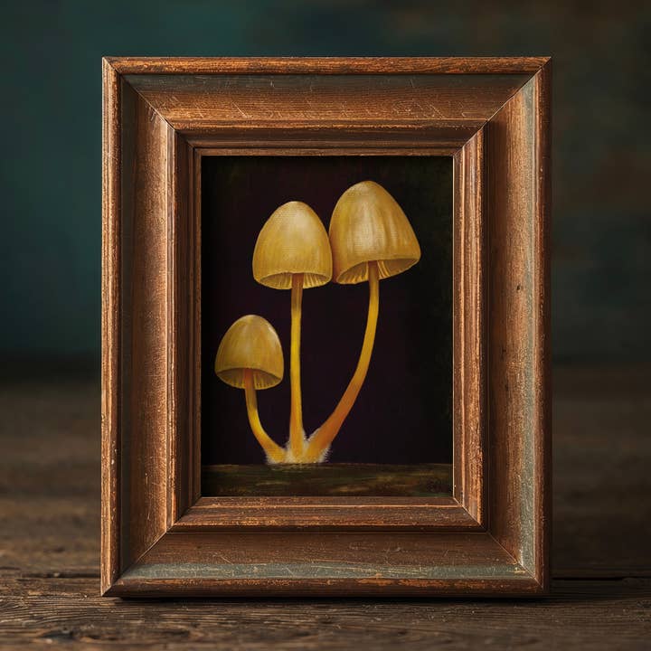 Imaginarium Arts - Wholesale Art Print - Lustrous Yellow Toadstools Fine Art Print, 8x10 1