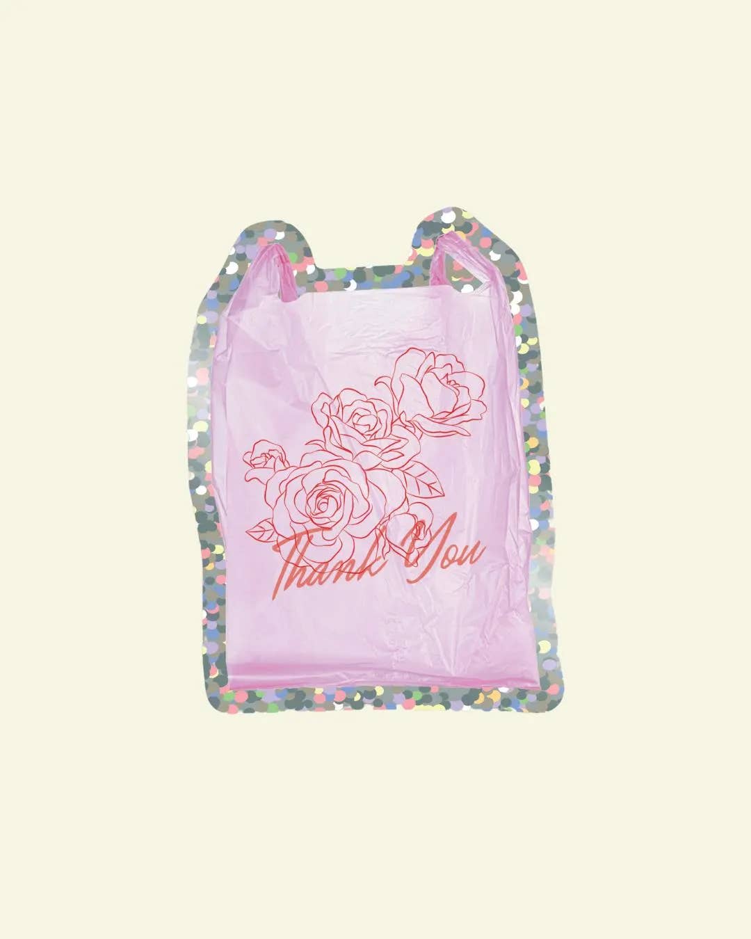 Shellflower - Wholesale Sticker - Thank you NYC Bag Glitter Sticker