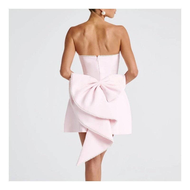 kycozy - Wholesale Dress - Women's - Pearl Bow Fitted Short Dress2