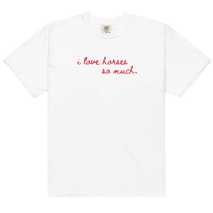 Unisex garment-dyed heavyweight t-shirt - I Love Horses for wholesale by un.sus.tain.a.ble equestrian