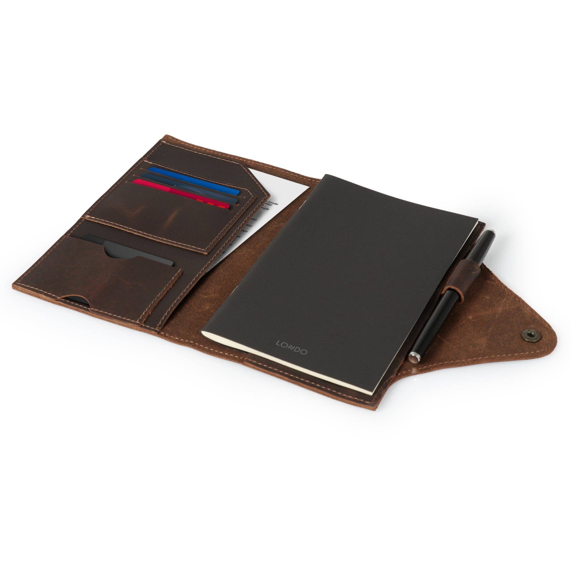 Londo - Wholesale Journal Cover - Londo Personalized Top Grain Leather Portfolio with Notepad (Snap Closure & Lock)44