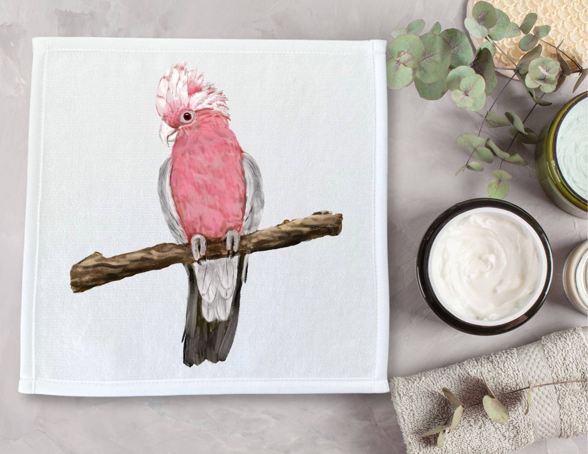 MerikaArt - Wholesale Wash Cloth - Galah Cockatoo Bird Washcloth2