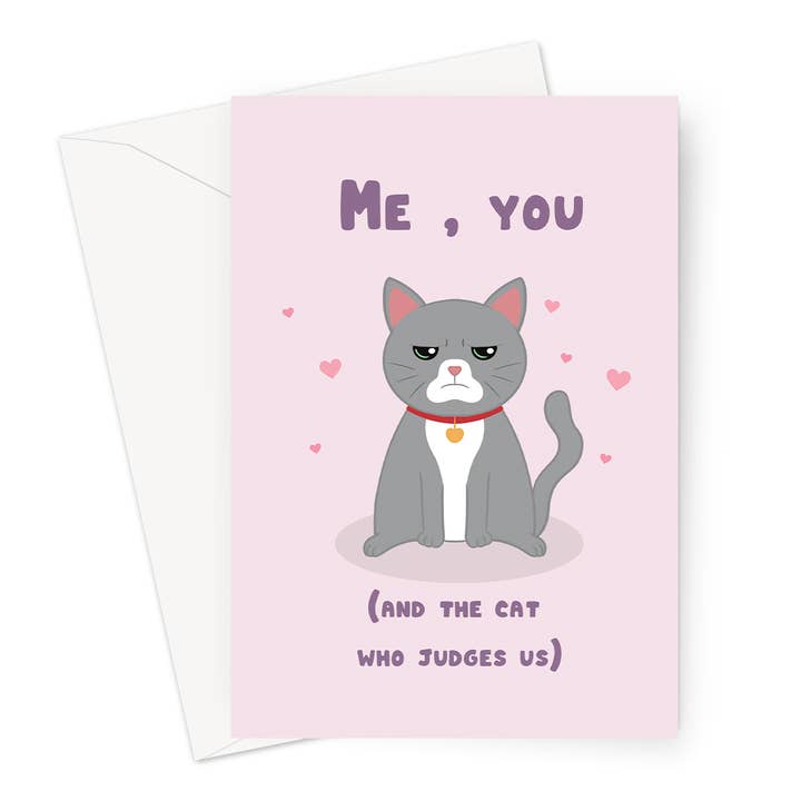 Valentines Day | Us And The Cat | 7x5" Card for wholesale by Cupsie's Creations