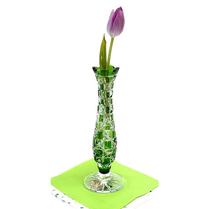 NORTH AMERICAN CRYSTAL - Wholesale Vase - 9" Bohemian Crystal Flower Vase AU10085 LADA, AURUM, Czechia1