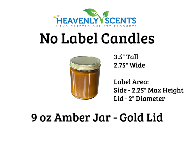 Heavenly Scents - Wholesale Jar/Filled Candle - 9oz Amber Jar Soy Candles - Gold  Lid  - 6 Pack No Label1