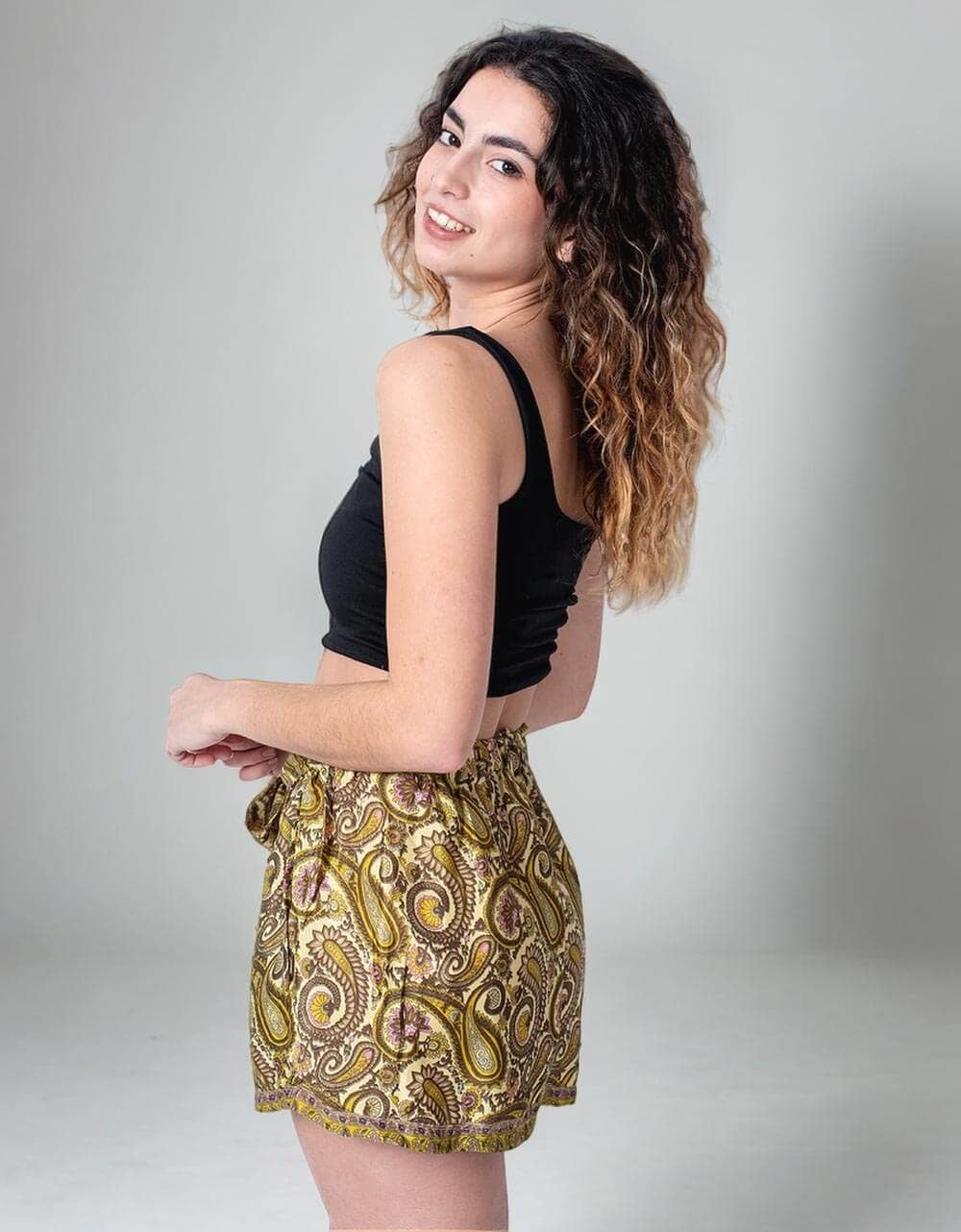 yellow Women's Silk Short Pants for wholesale on Faire1