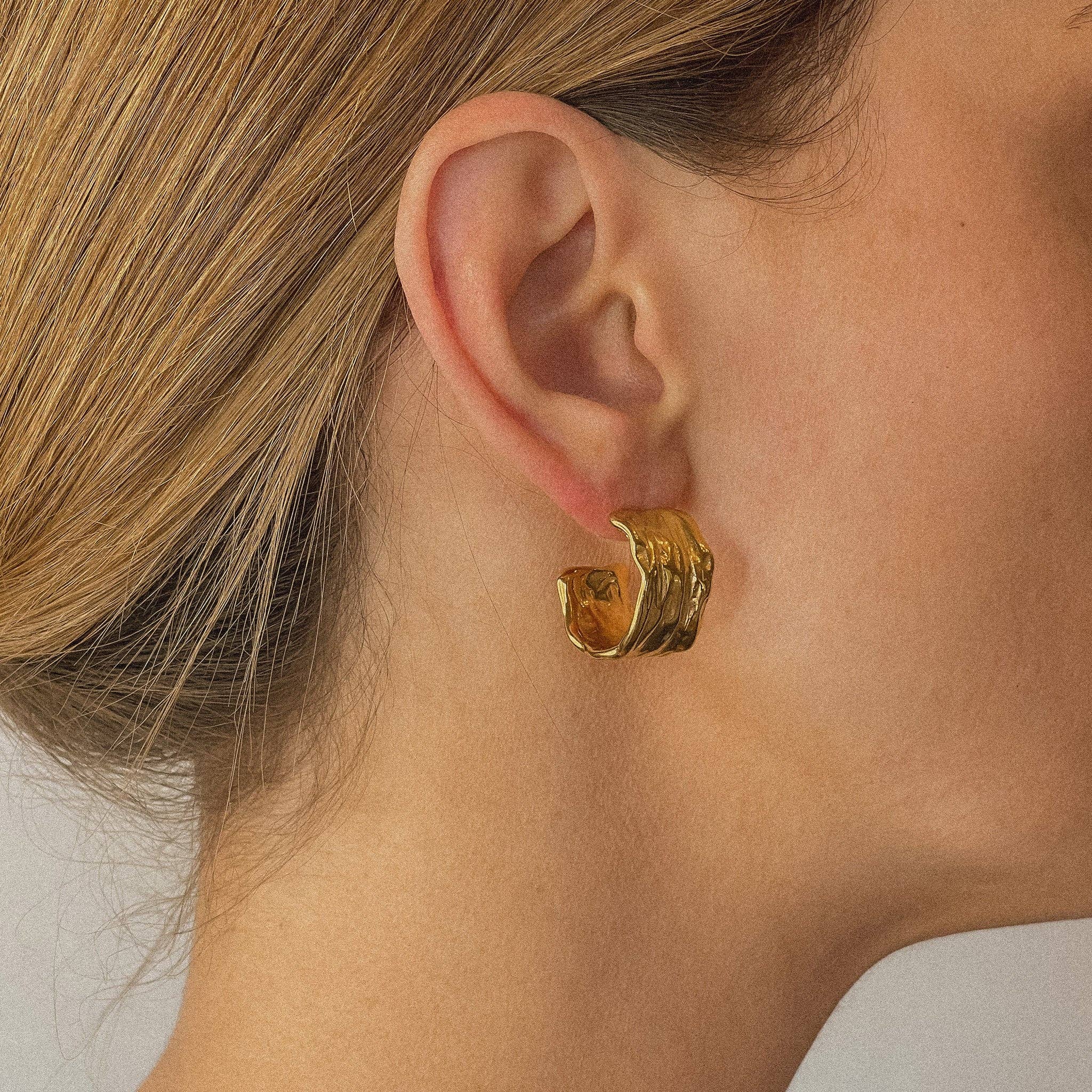 Gold Elodie Statement Earrings for wholesale on Faire2