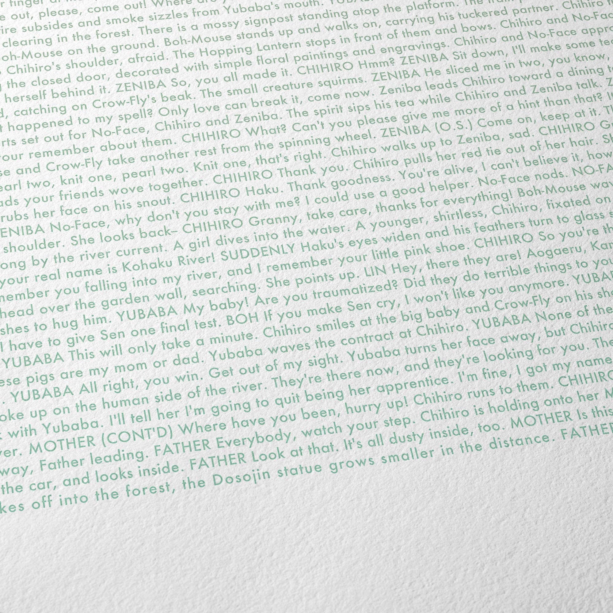 Fade Out Prints – Impressão artística por atacado – Spirited Away Roteiro Poster do Filme5