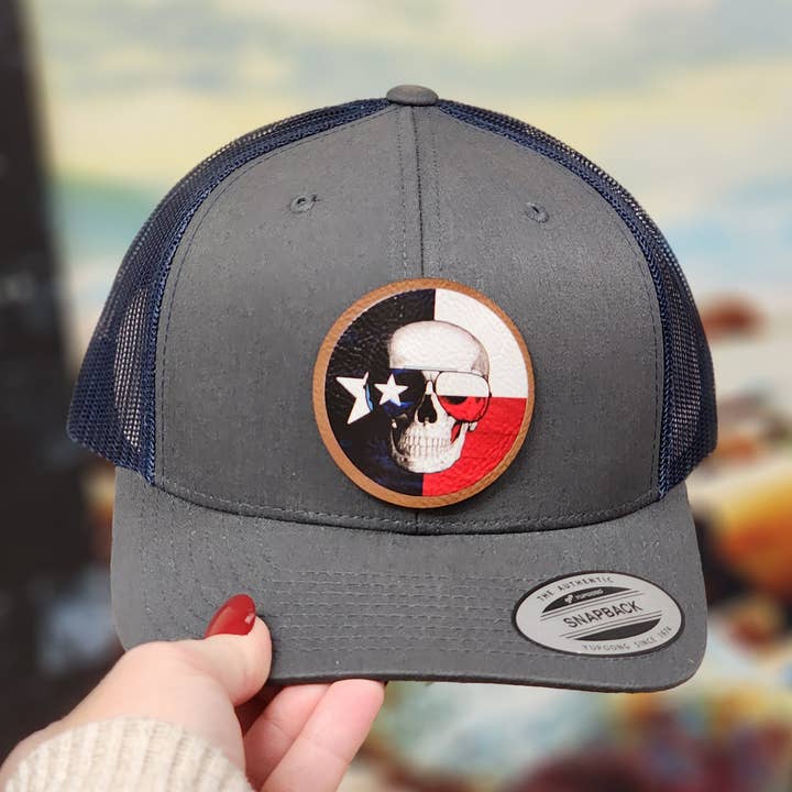 Texas Skull läderimitation patch mesh baseballkeps för wholesale av Knot Creatives