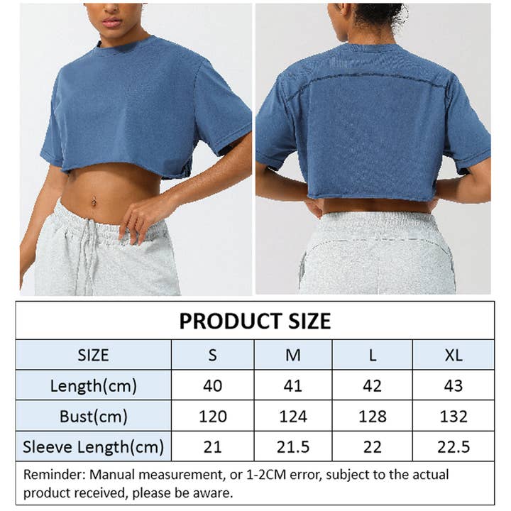 Sodalemon – wholesale Athletic top – Women′s – Women Loose Sport Crop Top T-Shirt10