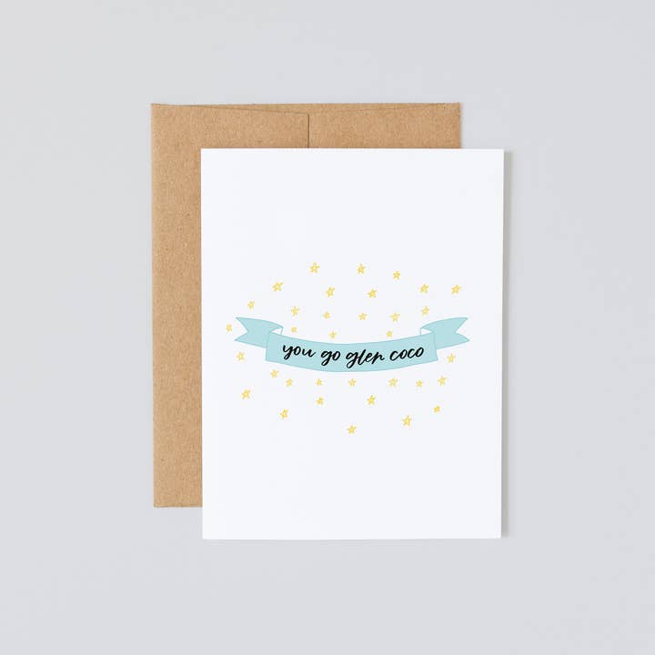 Vas-y, Glen Coco, carte de félicitations. pour la vente par Lady Lo Design