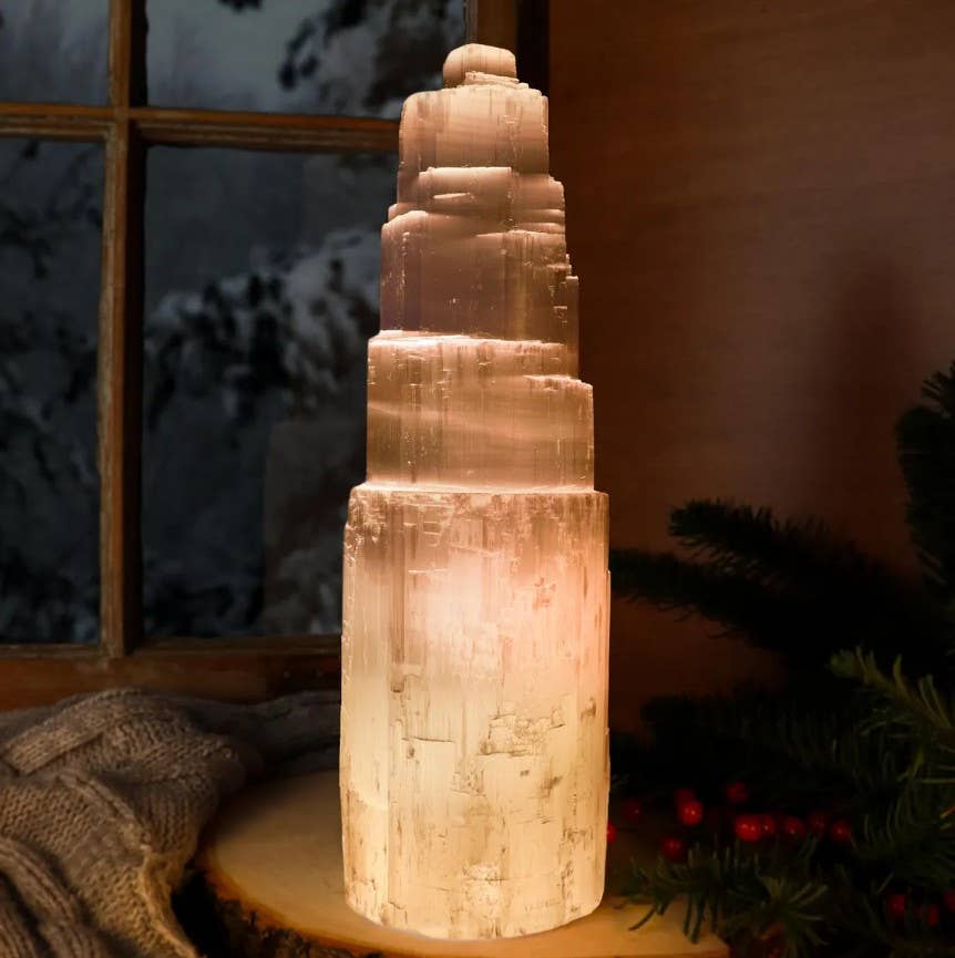 Natures Artifacts Inc - Wholesale Spiritual Stone/Crystal - Selenite Lamp - Large2
