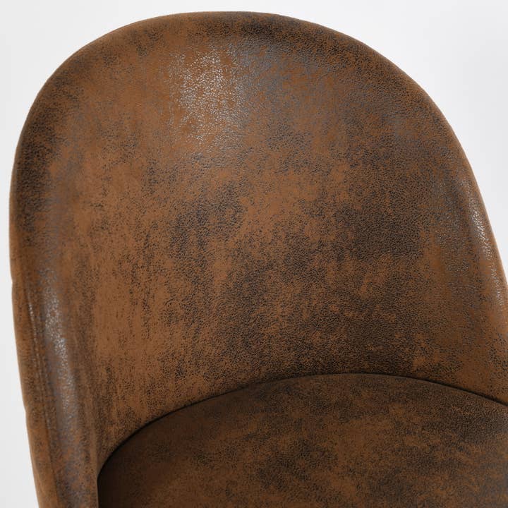39F Inc. - Wholesale Chair - Vintage Brown Fabric Dining Chair with Black Metal Leg4