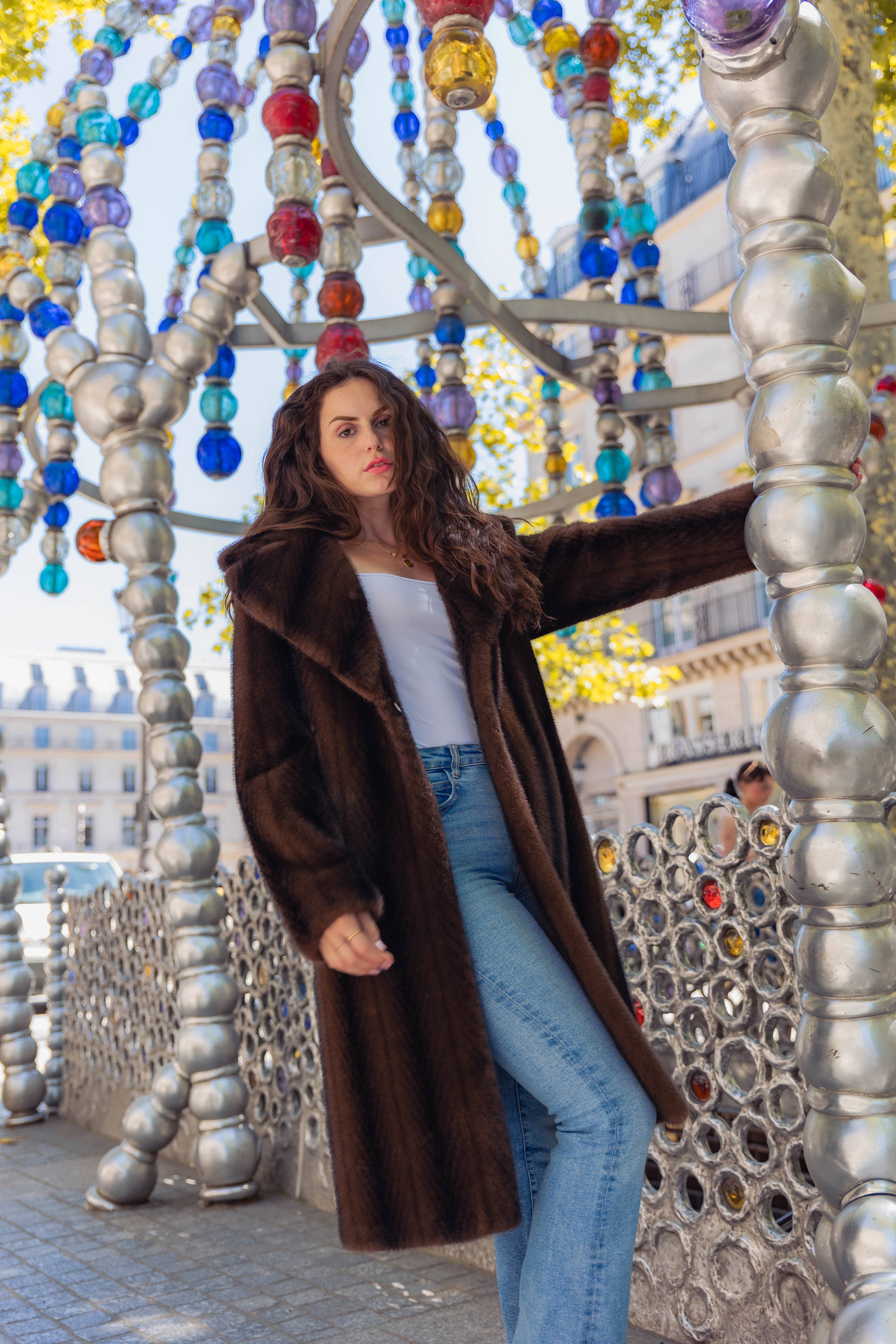 KZELL PARIS - Vendita all'ingrosso Pelliccia/Pelliccia sintetica - Donna - CAPPOTTO LUNGO IN PELLICCIA SINTETICA A RIGHE0