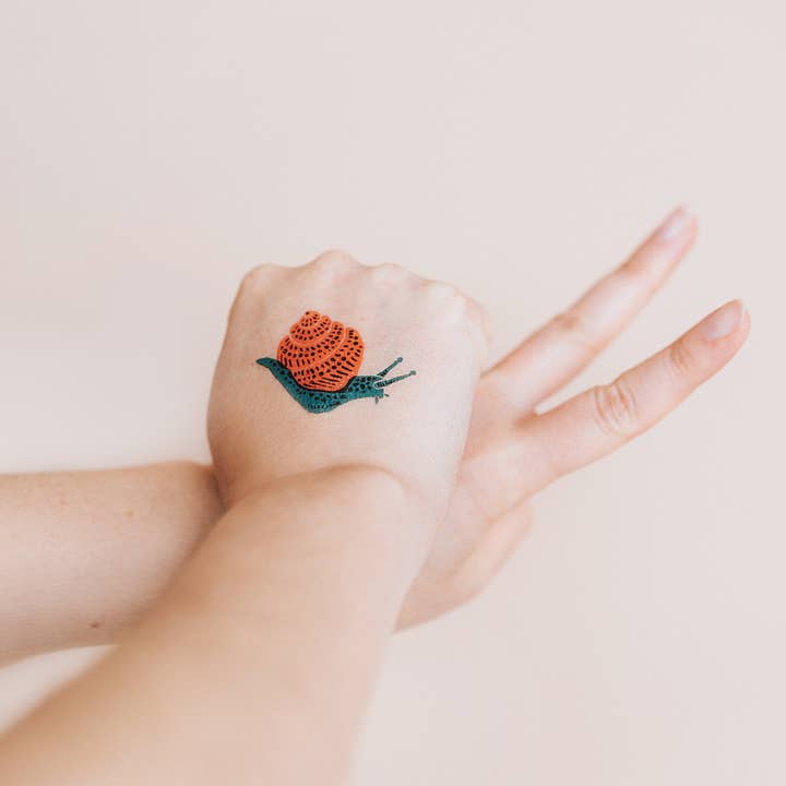 Tattly - Wholesale Temporary Tattoo - Snail Tattoo Pair