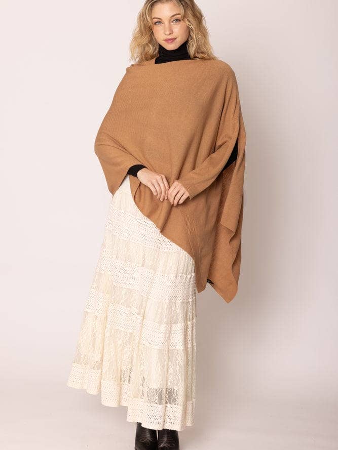 CCP320056 Poncho Ruana en Tricot Classique Juney Soft pour la vente par MiMi Wholesale