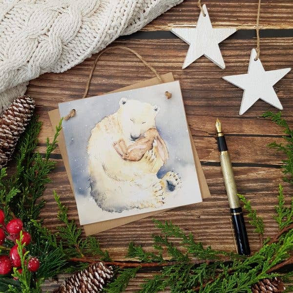 Love Country - Wholesale Christmas Card - Snow Bear and the Magic Book Wooden Forever Card0