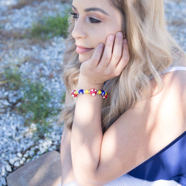 Fiona Accessories - Wholesale Jewelry Set - Rosie the Riveter Jewelry Beaded Necklace Bracelet Earrings
